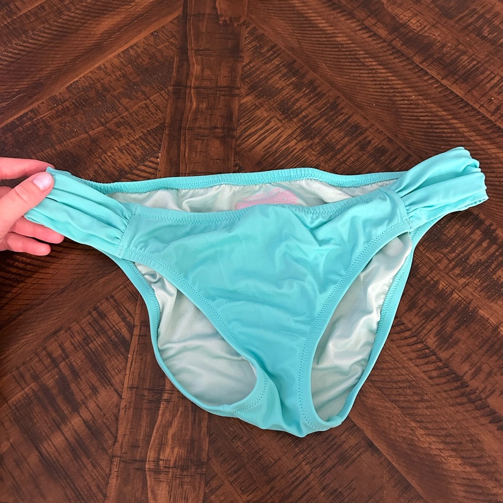 Victoria's Secret Blue Ruched Bikini Bottom Swimwear
